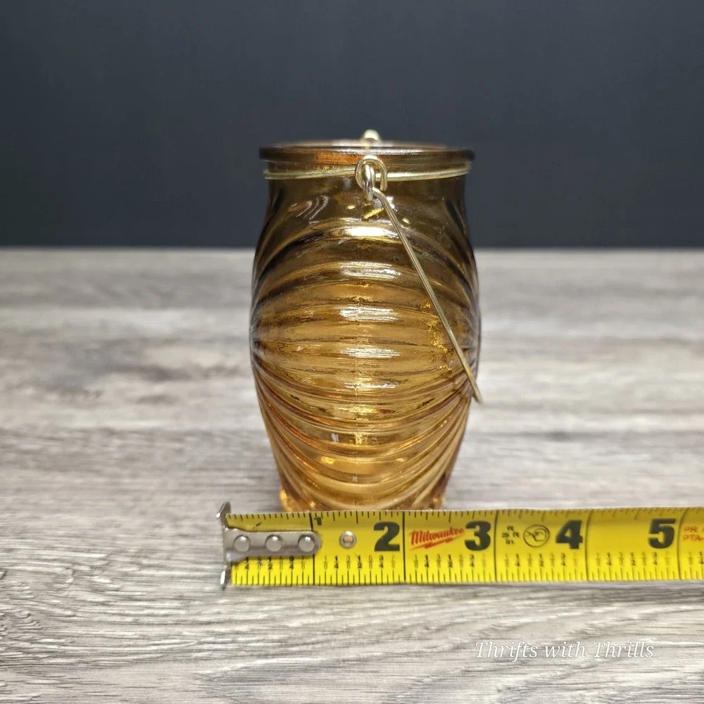 Amber Lantern Style Small Vase‎ - Great For Any Occasion - 4.5
